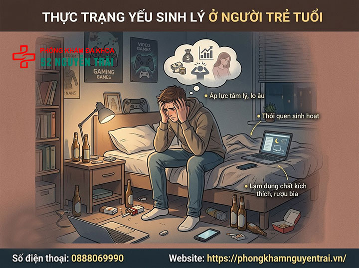 Vì Sao Giới Trẻ Dễ Yếu Sinh Lý? Thói Quen Cần Tránh 1 Thực trạng yếu sinh lý ở người trẻ tuổi