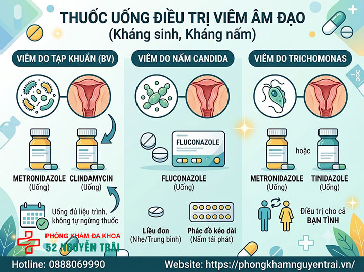 Cách Chữa Viêm Âm Đạo: Thuốc Uống, Thuốc Đặt Hiệu Quả 2 Thuốc uống điều trị viêm âm đạo
