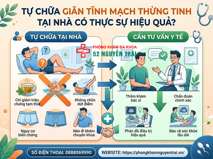 Giãn tĩnh mạch thừng tinh có tự khỏi không? Sự thật bạn cần biết 3 Tự chữa giãn tĩnh mạch thừng tinh tại nhà có thực sự hiệu quả không?