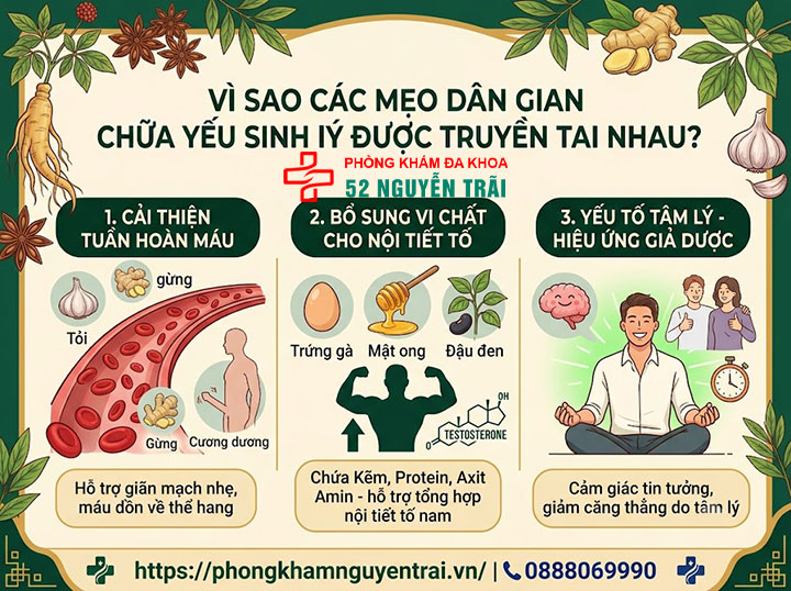 Mẹo dân gian chữa yếu sinh lý bằng gừng, tỏi tại nhà 1 Vì sao các mẹo dân gian chữa yếu sinh lý được truyền tai nhau?