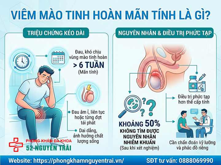 Viêm Mào Tinh Hoàn Mãn Tính Có Chữa Được Không? 1 Viêm Mào Tinh Hoàn Mãn Tính Là Gì?