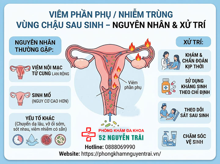 Viêm Phần Phụ Khi Mang Thai Và Sau Sinh: Cần Biết Gì? 3 Viêm phần phụ / nhiễm trùng vùng chậu sau sinh – nguyên nhân và xử trí