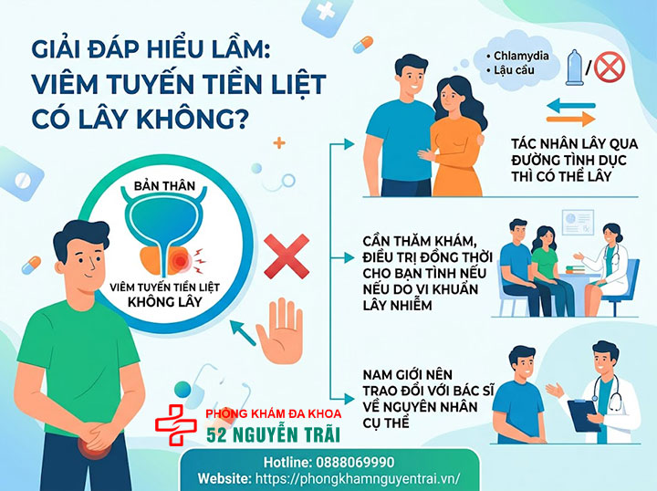 Viêm tuyến tiền liệt có tự khỏi không? Biến chứng cần biết 4 Viêm tuyến tiền liệt có lây không?