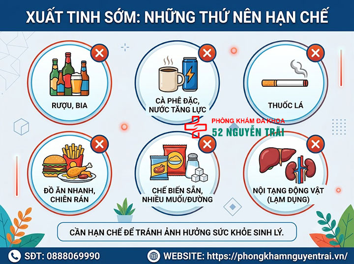 Xuất tinh sớm nên ăn gì, kiêng gì? Chế độ dinh dưỡng hỗ trợ 4 Xuất tinh sớm không nên ăn gì