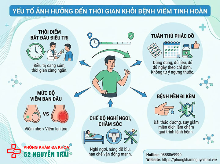 Viêm Tinh Hoàn Bao Lâu Thì Khỏi? Có Tự Khỏi Không? 4 Yếu Tố Ảnh Hưởng Đến Thời Gian Khỏi Bệnh Viêm Tinh Hoàn