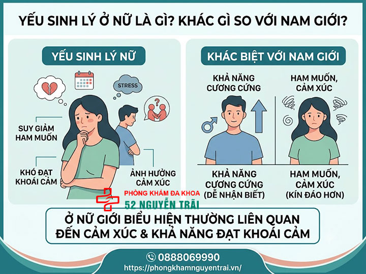 Yếu sinh lý ở nữ giới: Dấu hiệu và cách khắc phục 1 Yếu sinh lý ở nữ là gì? Khác gì so với nam giới?
