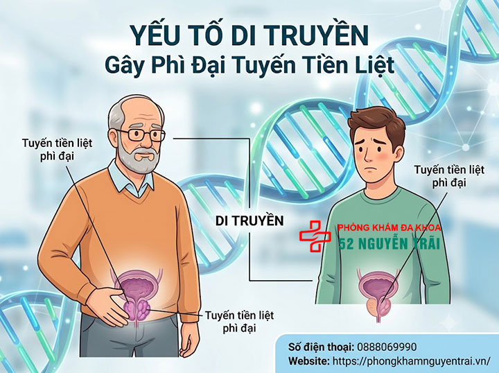 Nguyên nhân gây phì đại tuyến tiền liệt ở nam giới 2 Yếu tố di truyền gây phì đại tuyến tiền liệt