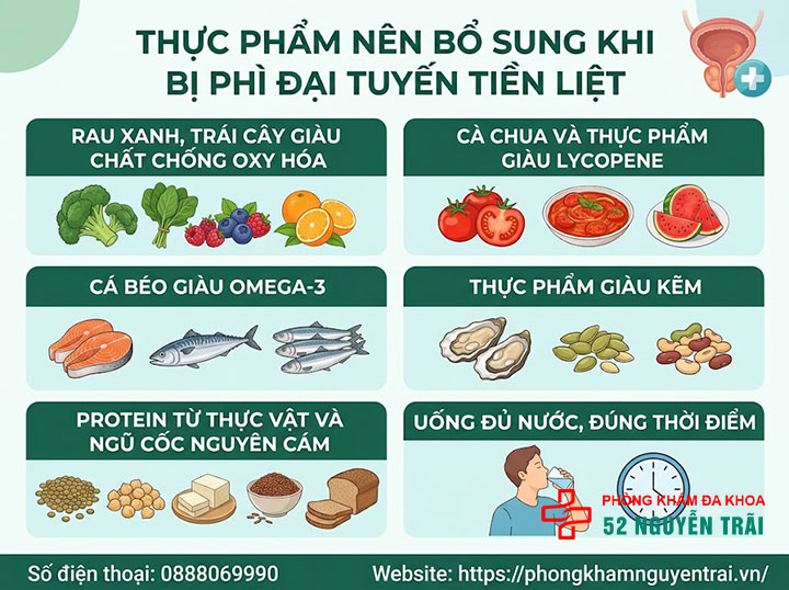 Phì đại tuyến tiền liệt nên ăn gì, kiêng gì? Chế độ dinh dưỡng 1 Thực phẩm nên bổ sung khi bị phì đại tuyến tiền liệt