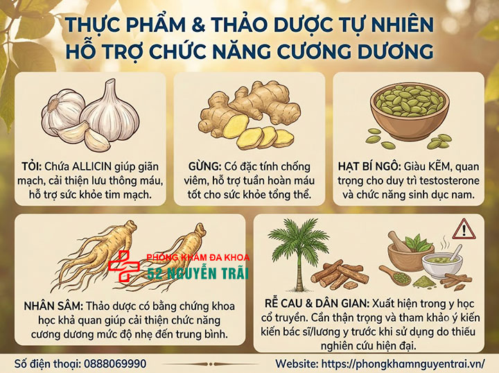 Cách chữa rối loạn cương dương tại nhà hiệu quả 4 thực phẩm, thảo dược tự nhiên hỗ trợ rối loạn cương dương