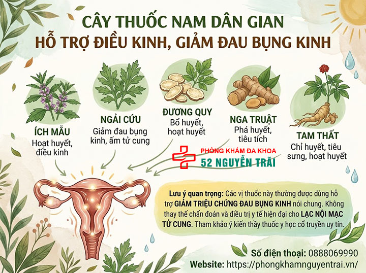 Chữa lạc nội mạc tử cung bằng đông y có hiệu quả không? 3 Các cây thuốc nam dân gian chữa lạc nội mạc tử cung