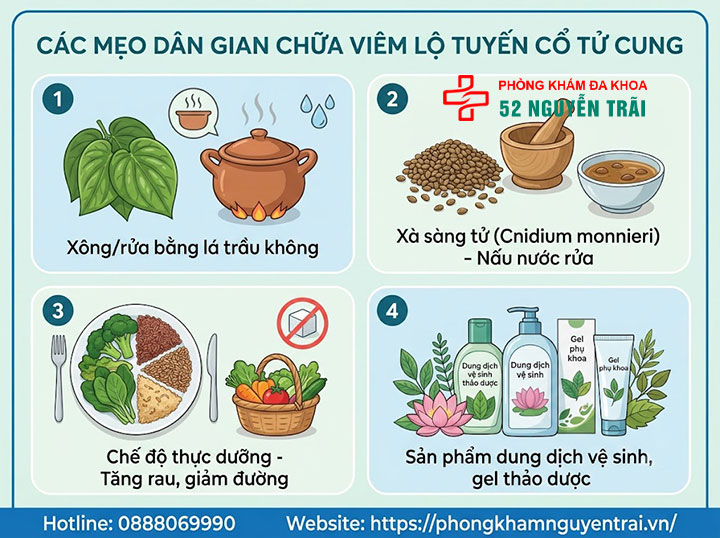 Mẹo chữa viêm lộ tuyến cổ tử cung bằng thuốc nam, đông y 1 Các mẹo dân gian chữa viêm lộ tuyến cổ tử cung