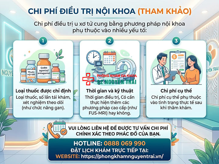Điều Trị U Xơ Tử Cung Không Cần Phẫu Thuật 7 Chi phí điều trị nội khoa tham khảo