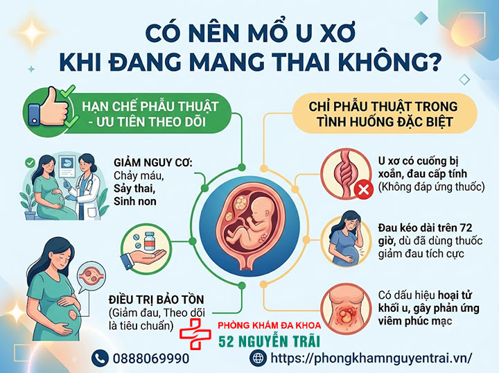 U Xơ Tử Cung Khi Mang Thai Có Nguy Hiểm Không? 5 Có nên mổ u xơ khi đang mang thai không?