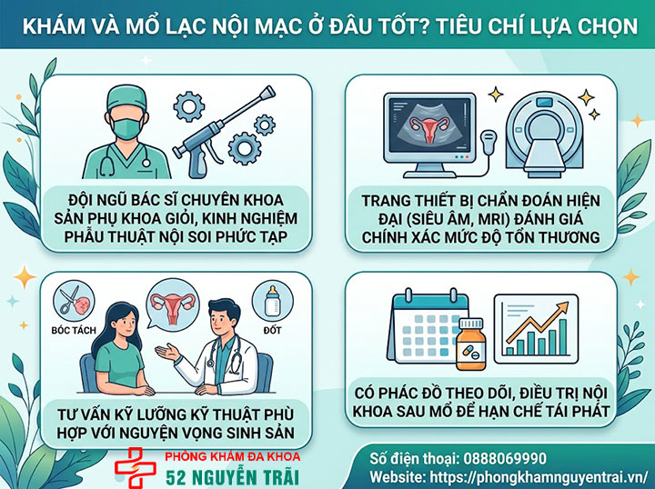 Mổ Lạc Nội Mạc Tử Cung: Khi Nào Cần, Chi Phí 8 Khám và mổ lạc nội mạc ở đâu tốt? Tiêu chí lựa chọn