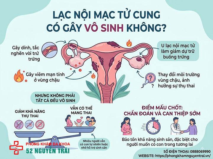 Lạc nội mạc tử cung có thai được không? Giải đáp chi tiết 7 Lạc nội mạc tử cung có gây vô sinh không – giải thích cơ chế