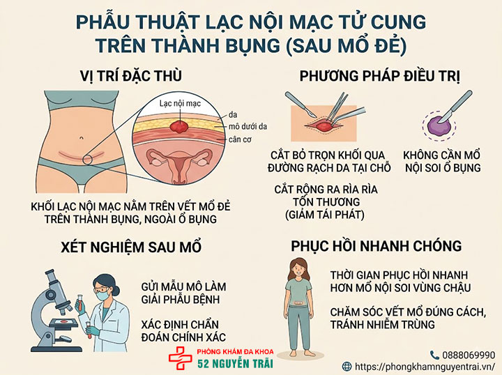 Mổ Lạc Nội Mạc Tử Cung: Khi Nào Cần, Chi Phí 4 Mổ lạc nội mạc thành bụng – đặc thù sau mổ đẻ