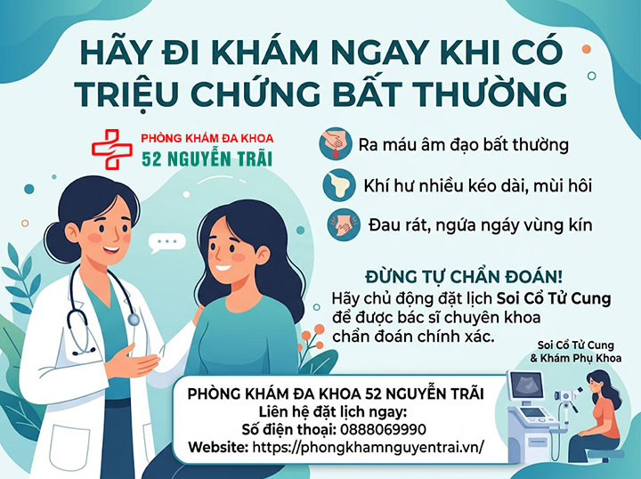 Nguyên Nhân, Triệu Chứng Và Hình Ảnh Polyp Cổ Tử Cung 6 Nên đặt lịch soi cổ tử cung khi có triệu chứng bất thường