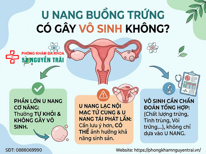 U nang buồng trứng có thai được không? Giải đáp chi tiết 5 U nang buồng trứng có gây vô sinh không?