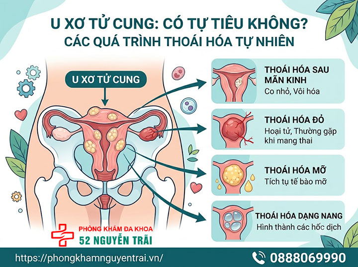 U Xơ Tử Cung Có Nguy Hiểm Không? Biến Chứng Cần Biết 2 U xơ có tự tiêu không? Khi nào thoái hóa hoặc vôi hóa?