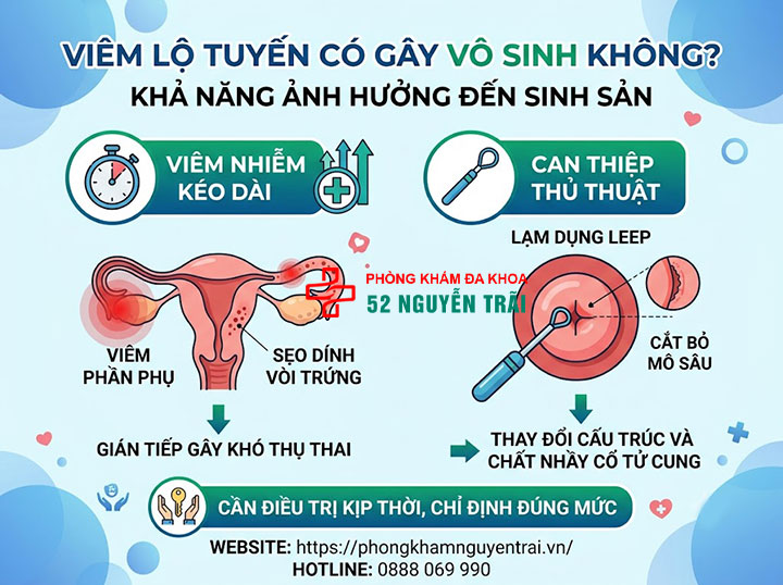 Viêm Lộ Tuyến Cổ Tử Cung Có Nguy Hiểm Không? 5 Viêm lộ tuyến có gây vô sinh không?